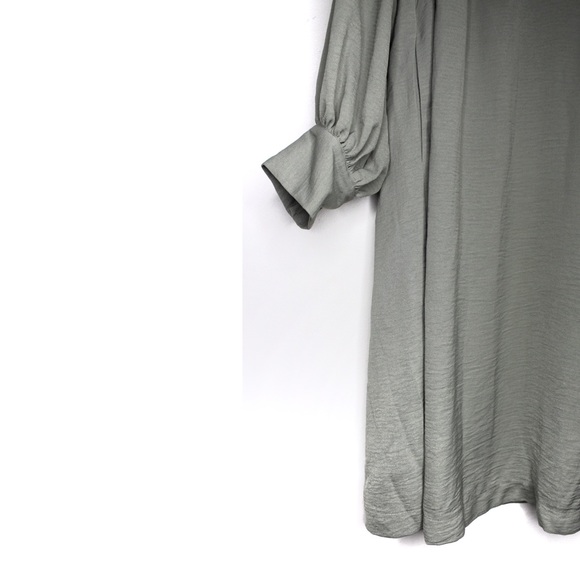 Prologue NWT Oversized Taupe Sage Green Long Sleeve Cuffed Dress Medium - Picture 7 of 9